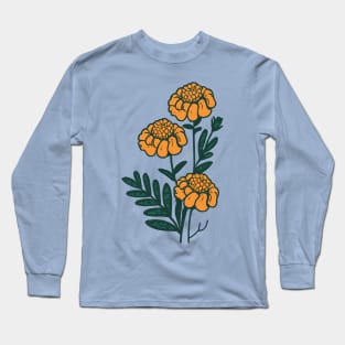 Marigold Flowers 70s vintage Long Sleeve T-Shirt